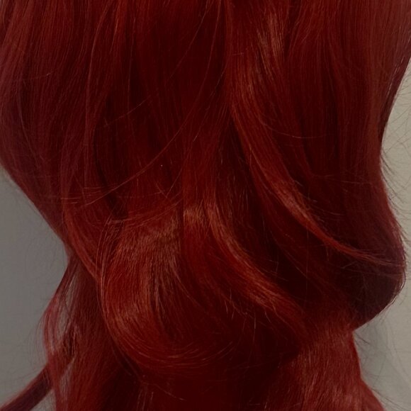 Ariel‑Inspired 30” Red Wig – Synthetic, With Bangs - Picture 6 of 6
